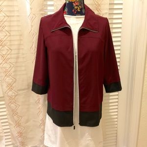 Chico’s Weekend Zip Jacket Maroon Size 1